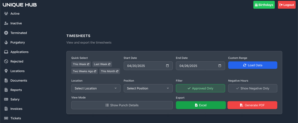 Unique Hub People Management System